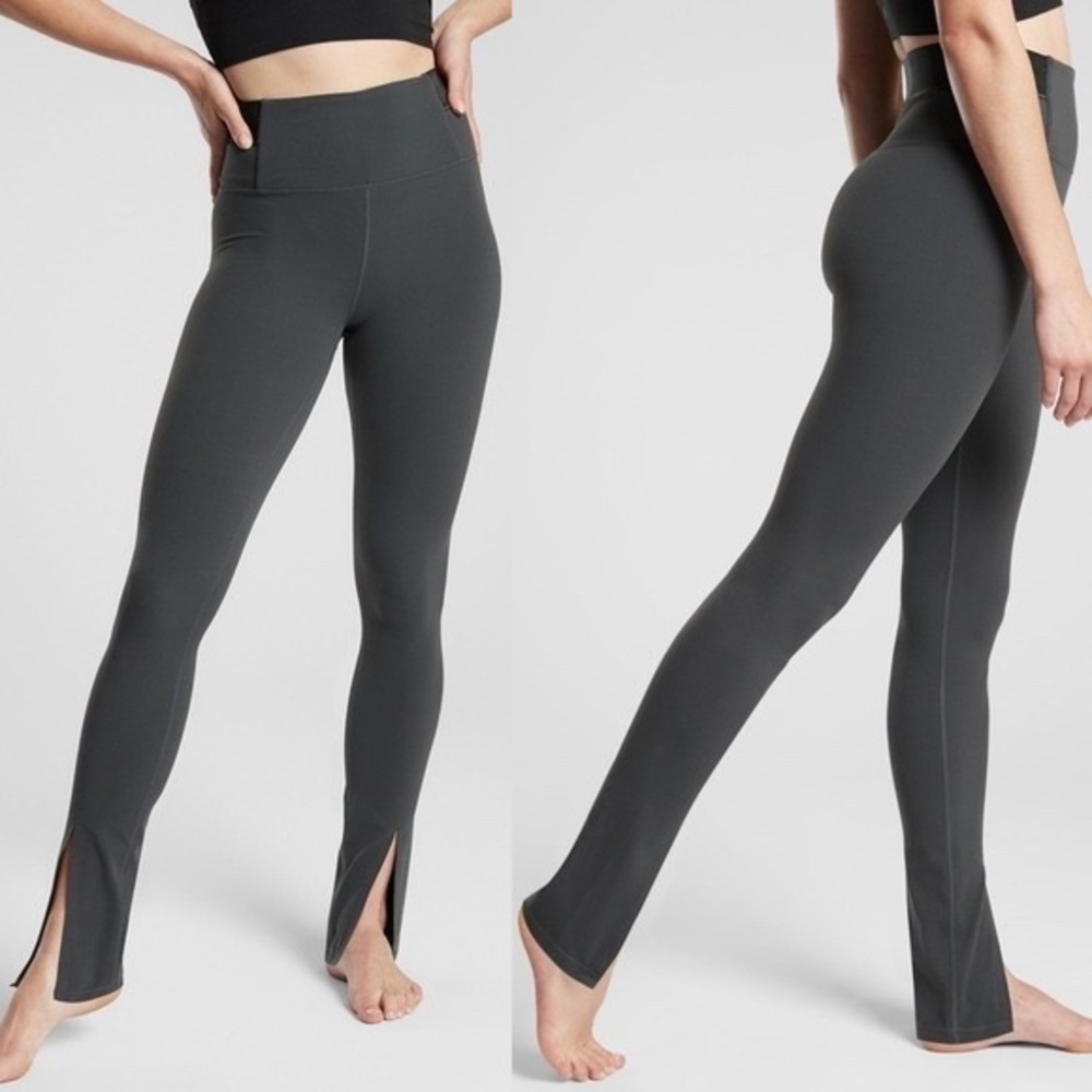 Athleta Aura Split Pant Powervita in Black Olive